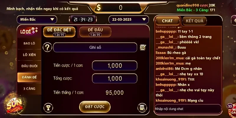 Bí Quyết Chơi Đề Đặc Biệt Sunwin Chiến Thắng Dễ Dàng Nhất 3 Người chơi chọn vào đề đặt biệt và lựa chọn con số may mắn