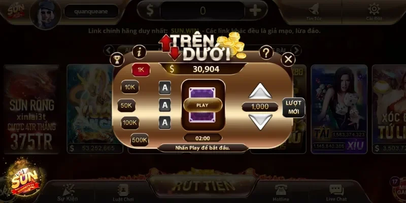 Trên Dưới Sunwin – Bí Kíp Chơi Hay Ăn Tiền Thưởng Ngay 4 Thử phương pháp cược đảo chiều trong các ván chơi cụ thể